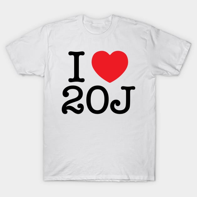 I LOVE 20J T-Shirt by Super20J